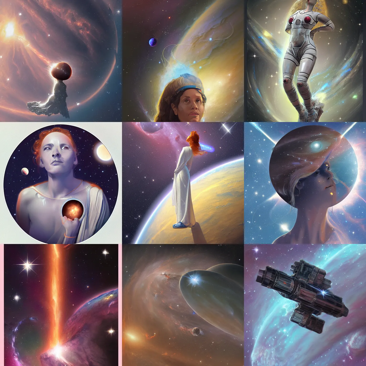 Prompt: the goddess of hubble space telescope images by senior concept artist susannah martin, trending on artstation