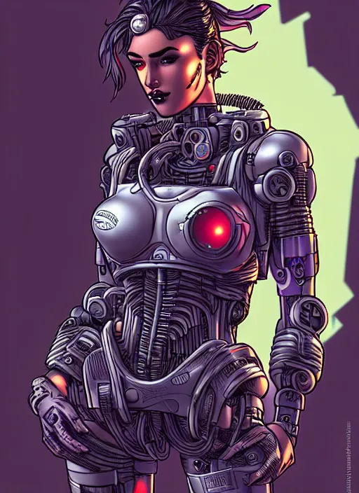 a female cyborg soldier in grungy cyberpunk megacity, | Stable ...