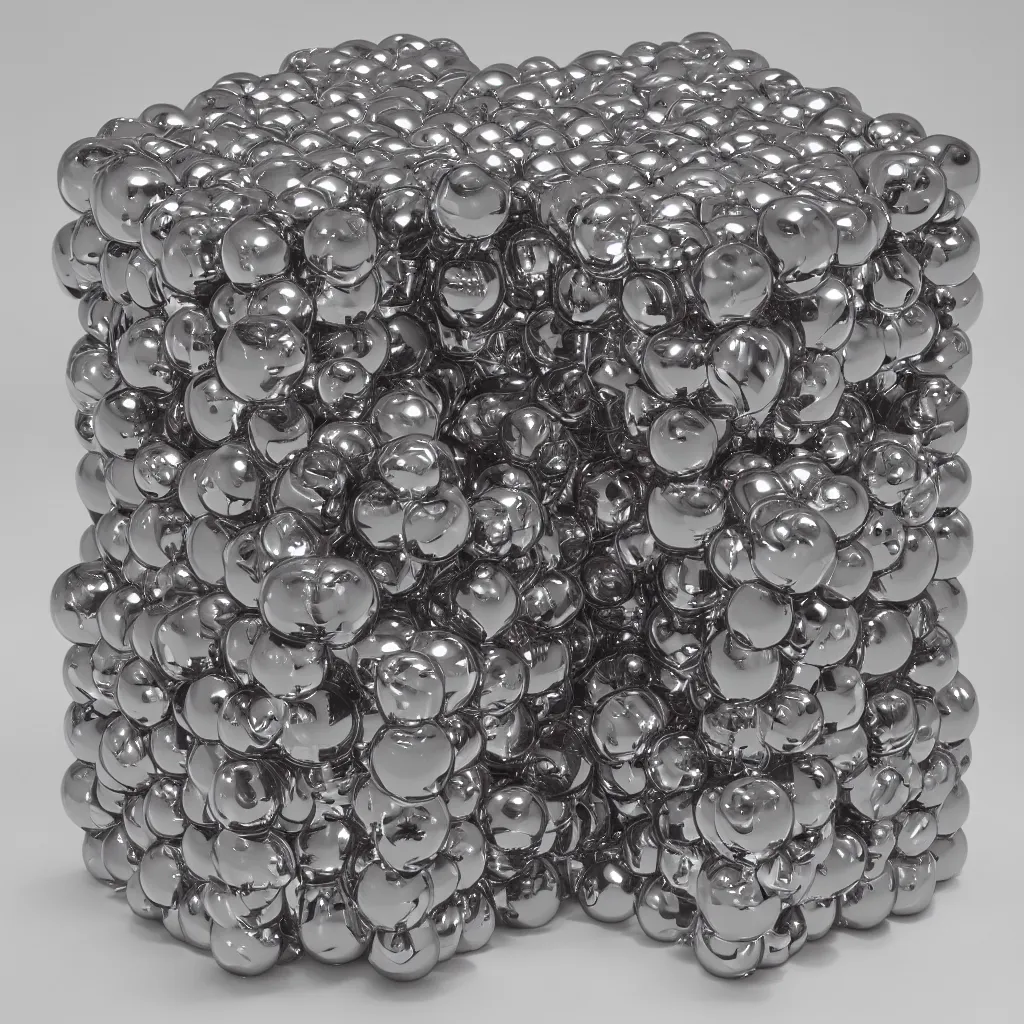 Image similar to chrome spheres on chromatic cube by ayami kojima and John Jude Palencar, glossy finish, CG society