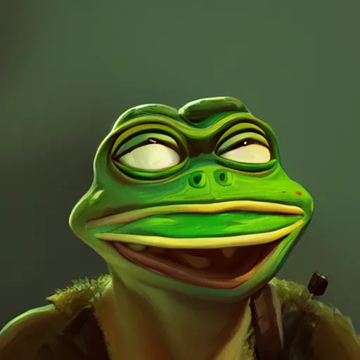 Image similar to gigachad pepe the frog, stylized characrter render with cinematic lighting by greg rutkowski, trending artstation, deviantart, 8 k