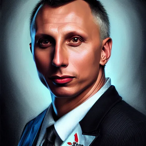 Prompt: 2010 portrait of hockey coach Igor Larionov, fantasy, intricate, elegant, highly detailed, digital painting, artstation, concept art, smooth, sharp focus, luxury fashion illustration, art by artgerm and greg rutkowski and alphonse mucha, brightly lit cinematic soft lighting, photorealistic