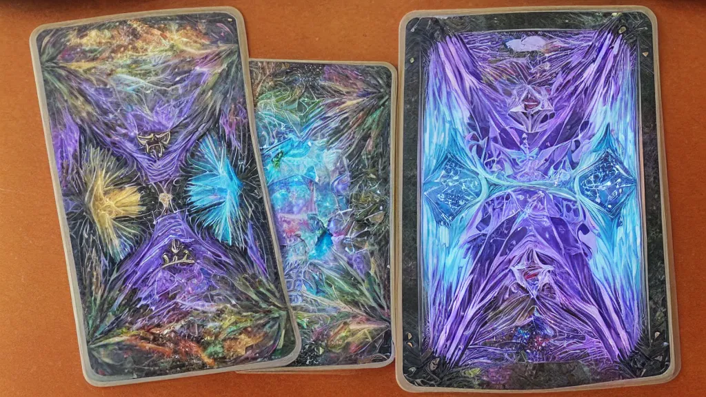 Image similar to crystalized fractal tarot card