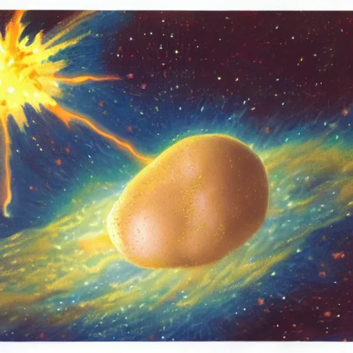 Prompt: a potato depicted as the explosion of a nebula