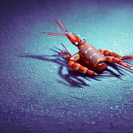 Prompt: a robotic shrimp, god, evil, villain, studio, studio background, sharp focus, dynamic lights, still, photograph, hyper realistic, masterpiece, digital, octane render, rendered, 3 d, blender, 3 d software, cinematic, cinematic lighting, dramatic lighting, dramatic, highly detailed, intricate details, texture, slime, cinematic composition