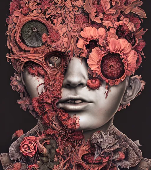 Image similar to portrait, nightmare anomalies, flowers by dariusz zawadzki, kenneth blom, mental alchemy, james jean, pablo amaringo, naudline pierre, contemporary art, hyper detailed