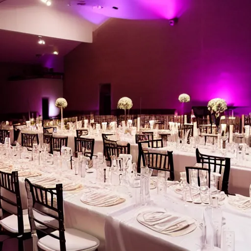 Prompt: minimalist contemporary wedding reception