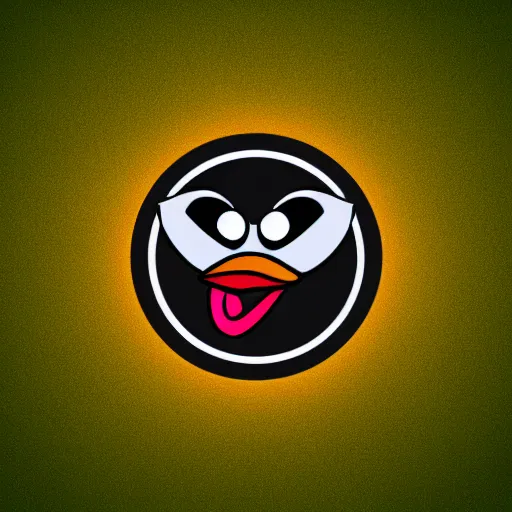 Image similar to logo of an angry goose in a circle