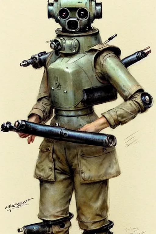 Image similar to (((((1950s retro military robot guard dog . muted colors.))))) by Jean-Baptiste Monge !!!!!!!!!!!!!!!!!!!!!!!!!!!