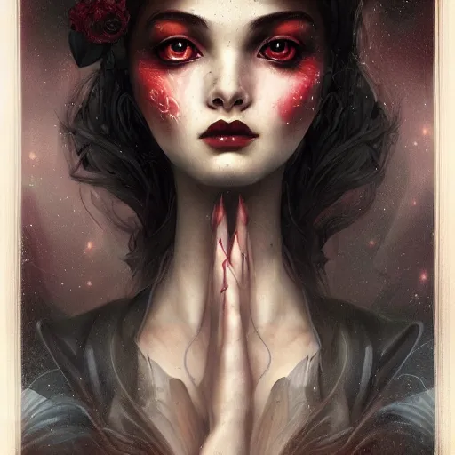 Image similar to a portrait in the style of anna dittmann and tom bagshaw and virgil finlay.