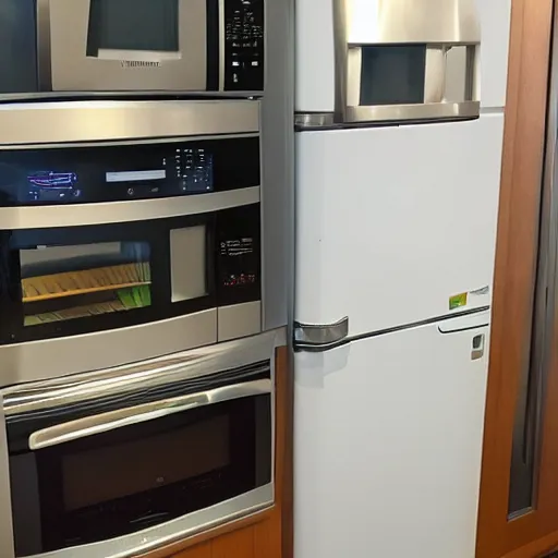 Prompt: we have to install microwave ovens. custom kitchen deliveries. we have to move these refrigerators and color tvs.