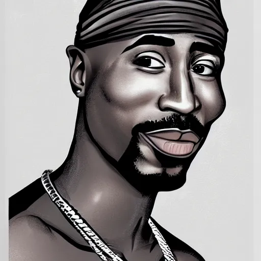 Image similar to tupac caricature