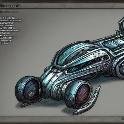 Image similar to planescape art style retrofuturism car concept