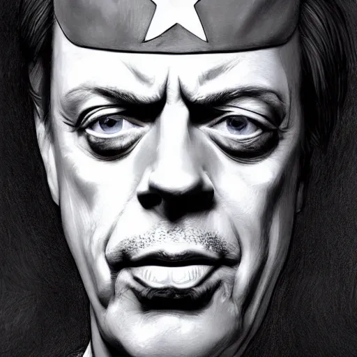 Prompt: portrait of Steve Buscemi as Captain America, photorealistic, high detail