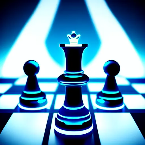 Image similar to tron photo of a queen chess piece made of plasma lights, , orthographic, Puddles, high point of view, smooth 3D Illustration, Cinematic Matte Painting, soft render, volumetric lighting