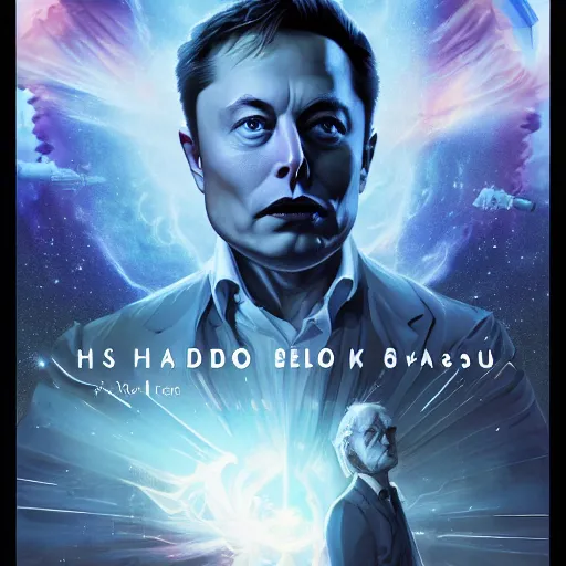 Prompt: Elon Musk looking straight by H.P. Lovecraft, abaddon and magali villeneuve, ghibli moebius, 8k, epic scene, scifi, unreal engine, trending on cg station. masterpiece.