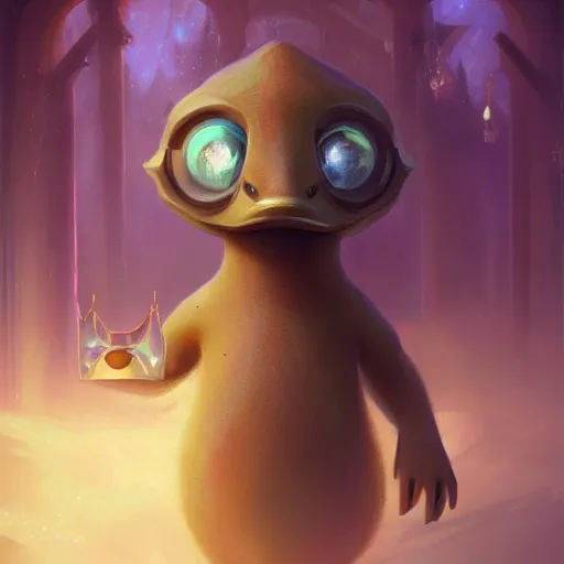 Image similar to anthropomorphic platypus princess, huggy wuggy from poppy playtime video game, fullbody, ultra high detailed, glowing lights, oil painting, greg rutkowski, charlie bowater, beeple, unreal 5, daz, hyperrealistic, octane render, rpg portrait, dynamic lighting, fantasy art, beautiful face