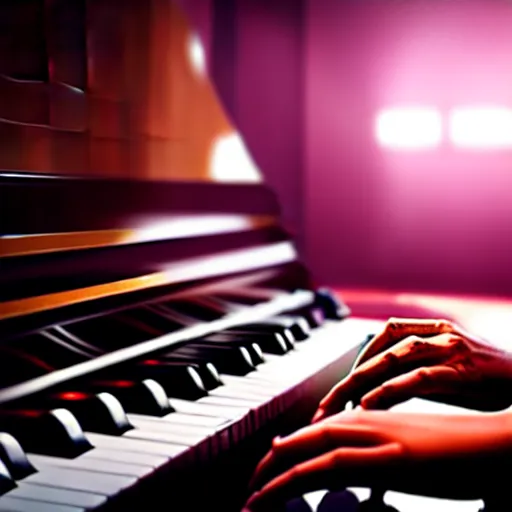 Image similar to a cyborg playing the piano in a futuristic apartment, award winning art, 4k, highly detailed, sharp focus, cinematic lighting, smooth