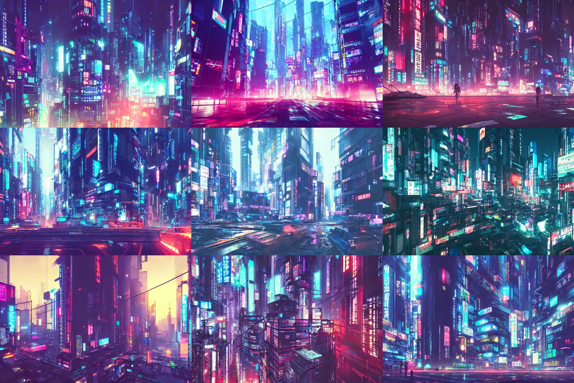 Prompt: digital illustration of cyberpunk tokyo cityscape, very detailed, 4 k, 8 k, octane render, sharp focus, vibrant color scheme, by beeple and makoto shinkai