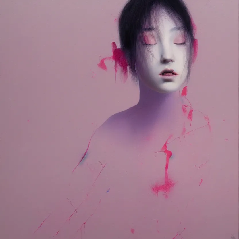 Image similar to neo - pop fine art figurative painting by yoshitomo nara in an aesthetically pleasing natural and pastel color tones, modern western pop culture influences