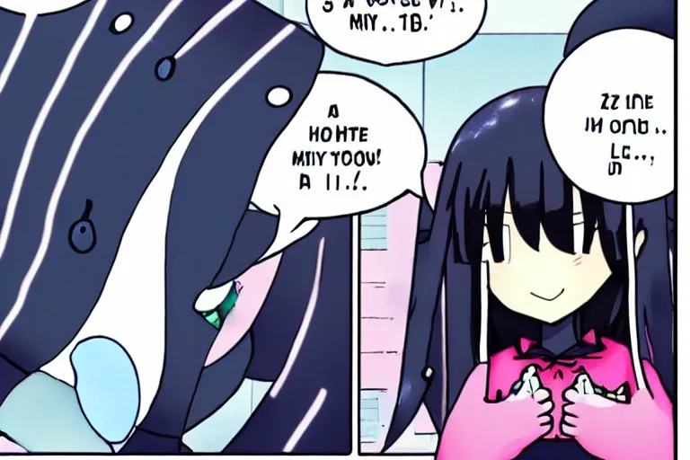 Image similar to kawaii whale checking her email, manga kaguya sama