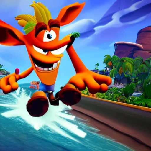 Image similar to crash bandicoot, sydney level, playstation 7