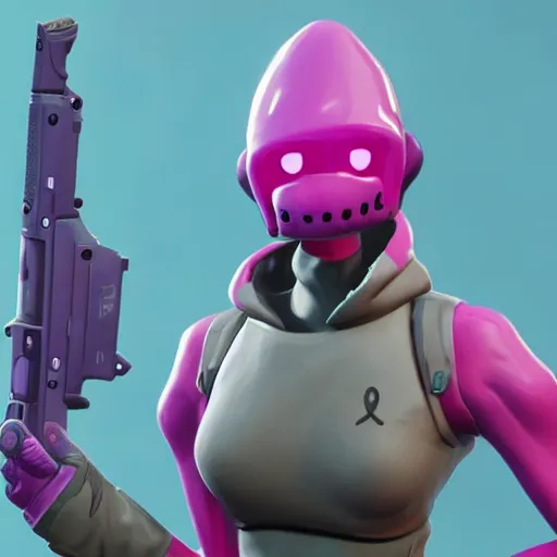 Image similar to pink alien, fortnite character c 9. 0