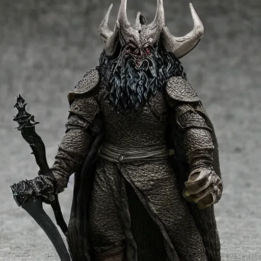 Prompt: 80mm resin figurine of gothmog fromlord of the rings return of the king (2003), scary, tilt shift, award winning, highly textured, very detailed!, dramatic