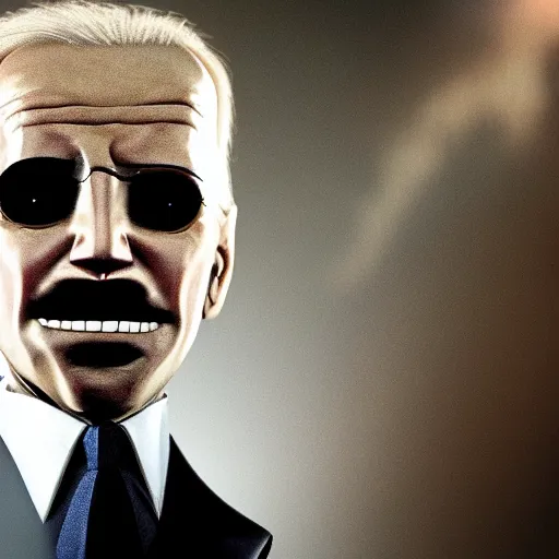 Prompt: Joe Biden, creepy, horror, 4k, dark, slender man