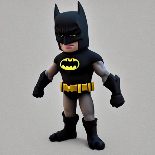 Image similar to A ultra detailed render of a chibi style Batman in a power stance pose, artstyle by Pixar, adorable, cute, Portrait Lighting, trending on ArtStation, octane render, cinema4d, Zbrush,