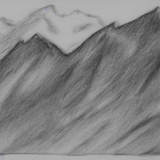 Image similar to charcoal pencil sketch of mountains, lower third, high contrast, black and white