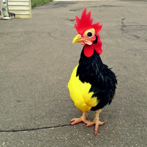 Prompt: photo of a cute chicken dressed as a prisioner