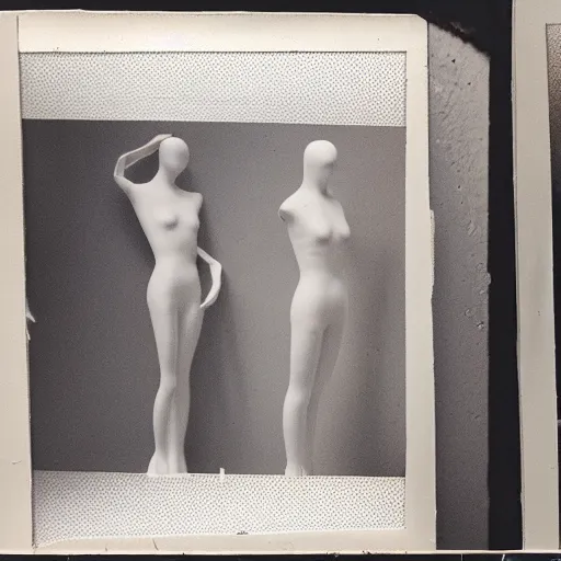 Image similar to old mannequins sparsely populating backrooms, liminal spaces, polaroid photo, highly detailed