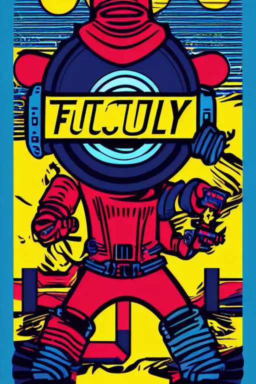 Image similar to fallout 7 6 retro futurist illustration art by butcher billy, sticker, colorful, illustration, highly detailed, simple, smooth and clean vector curves, no jagged lines, vector art, smooth andy warhol style