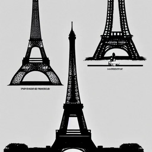 Image similar to rejected designs for the eiffel tower