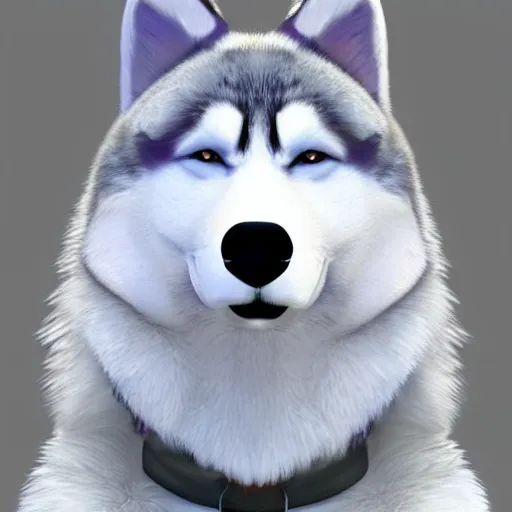 Image similar to Anthropomorphic husky, furry fandom, furry art