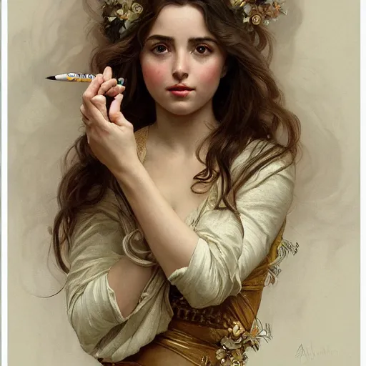 Image similar to amazing lifelike award winning pencil illustration of Ana De Armas trending on art station artgerm Greg rutkowski alphonse mucha j.c. Leyendecker cinematic