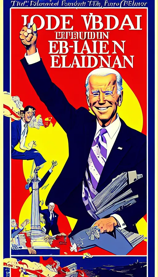 Image similar to joe biden triumphant re - election. portrait by clyde caldwell and jean giraud and anton otto fischer and john philip falter and will eisner and gil elvgren