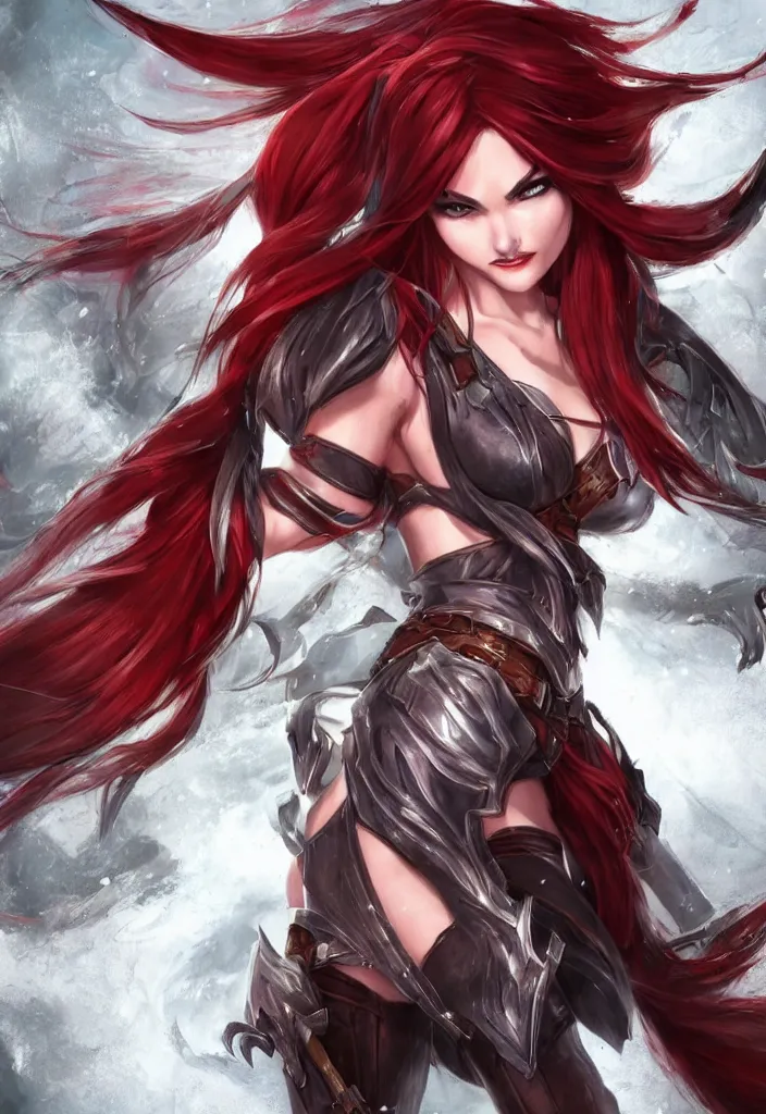 Prompt: New concept art for Katarina from League of legends, fantasy