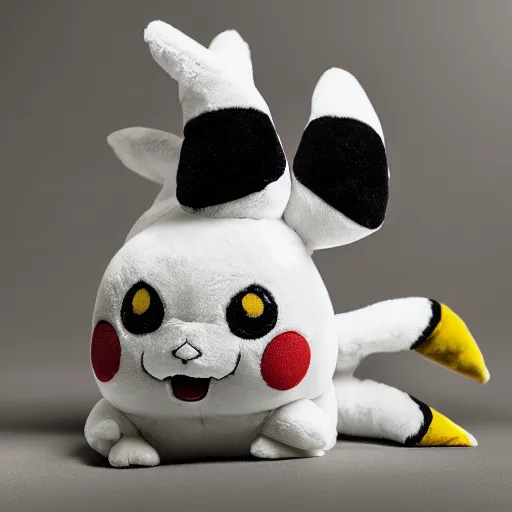 Image similar to pikachu plush toy, advertising photography