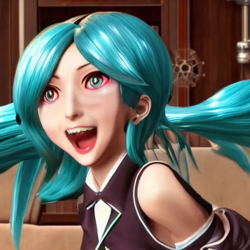 Prompt: hatsune miku from bioshock infinite