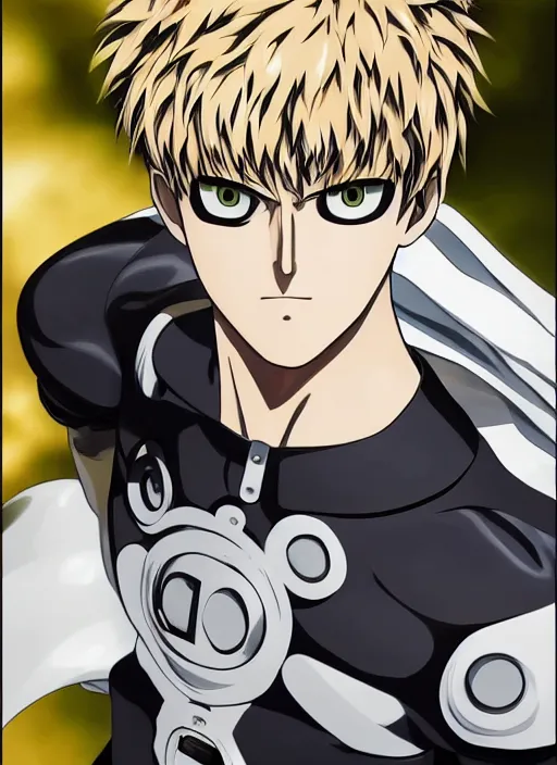 Image similar to A full portrait photo of real-life genos one punch man, f/22, 35mm, 2700K, lighting, perfect faces, award winning photography.