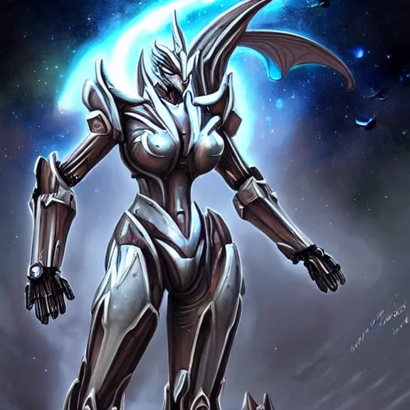 Image similar to giant stunning goddess shot, galactic sized beautiful hot anthropomorphic robot mecha female dragon, floating in space, larger than the planet, the earth a mere marble in her hand, detailed sleek silver armor, sharp claws, epic proportions, epic scale, highly detailed digital art, sci fi, furry art, macro art, dragon art, goddess art, warframe fanart, destiny fanart, anthro, furry, giantess, macro, furaffinity, deviantart, 8k 3D realism