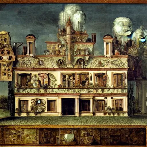 Prompt: an old mansion, by arcimboldo