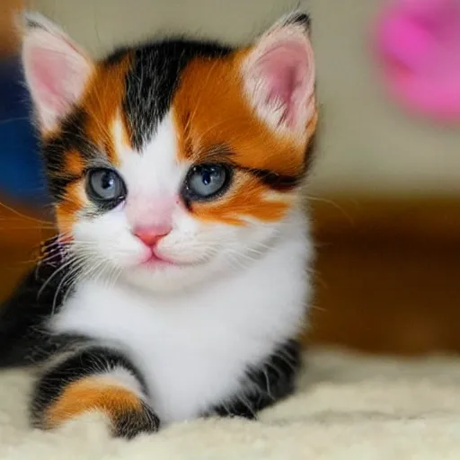 Image similar to a cute baby calico kitten