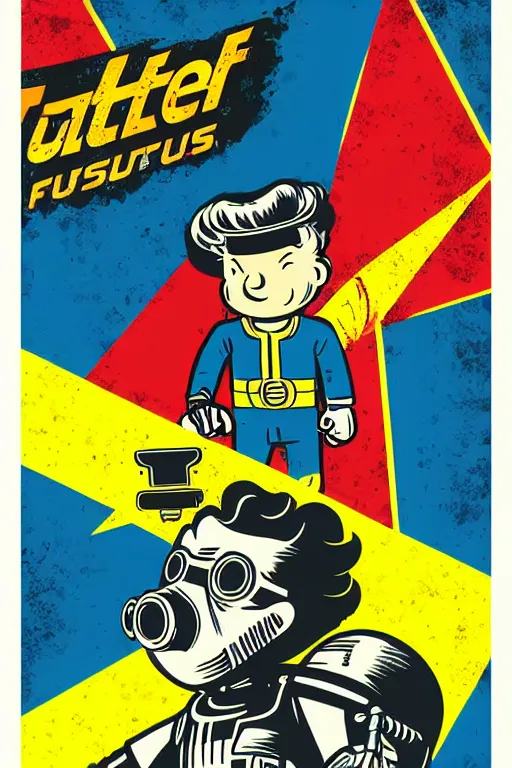 Image similar to fallout 7 6 retro futurist illustration art by butcher billy, sticker, colorful, illustration, highly detailed, simple, smooth and clean vector curves, no jagged lines, vector art, smooth andy warhol style