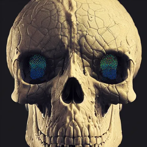 Image similar to portrait_of_a_melting_skull._intricate_abstract._intricate_artwork._by_Tooth_Wu_wlop_beeple_dan_mumford._octane_render_trending_on_artstat