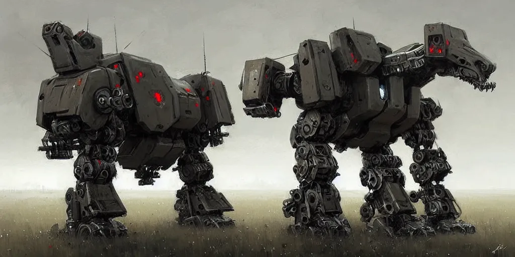 Prompt: four legged war machine mech art, artstation, highly detailed, by jakub rozalski