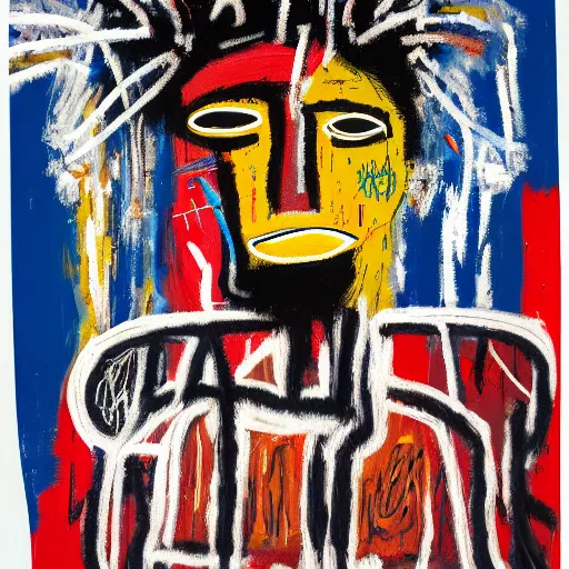 Image similar to A extremely highly detailed majestic hi-res beautiful immaculate head and shoulders painting of a strong black african man by Jean-Michel Basquiat, 8k, high textures, hyper sharp, insanely detailed and intricate, super detailed, 4k HDR high quality