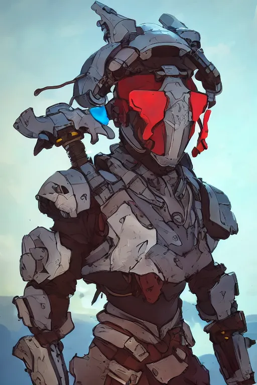 Image similar to combination suit armor aloy horizon forbidden west horizon zero dawn robot ninja mask helmet backpack tribal, art gta 5 comics, official fanart behance hd artstation by jesper ejsing, by rhads, makoto shinkai and lois van baarle, ilya kuvshinov, ossdraws radiating a glowing aura cgi rtx 2 0 2 2