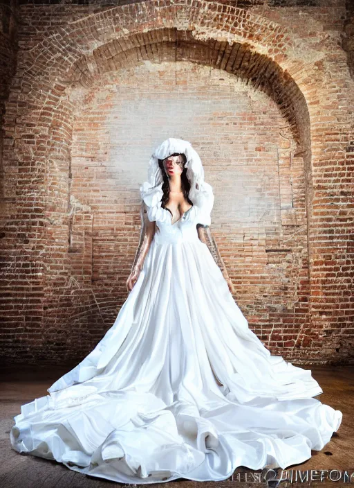 Image similar to photo of harley queen in a white wedding dress, symmetry, awesome exposition, very detailed, highly accurate, intricate, professional lighting diffracted lightrays, 8 k, sense of awe